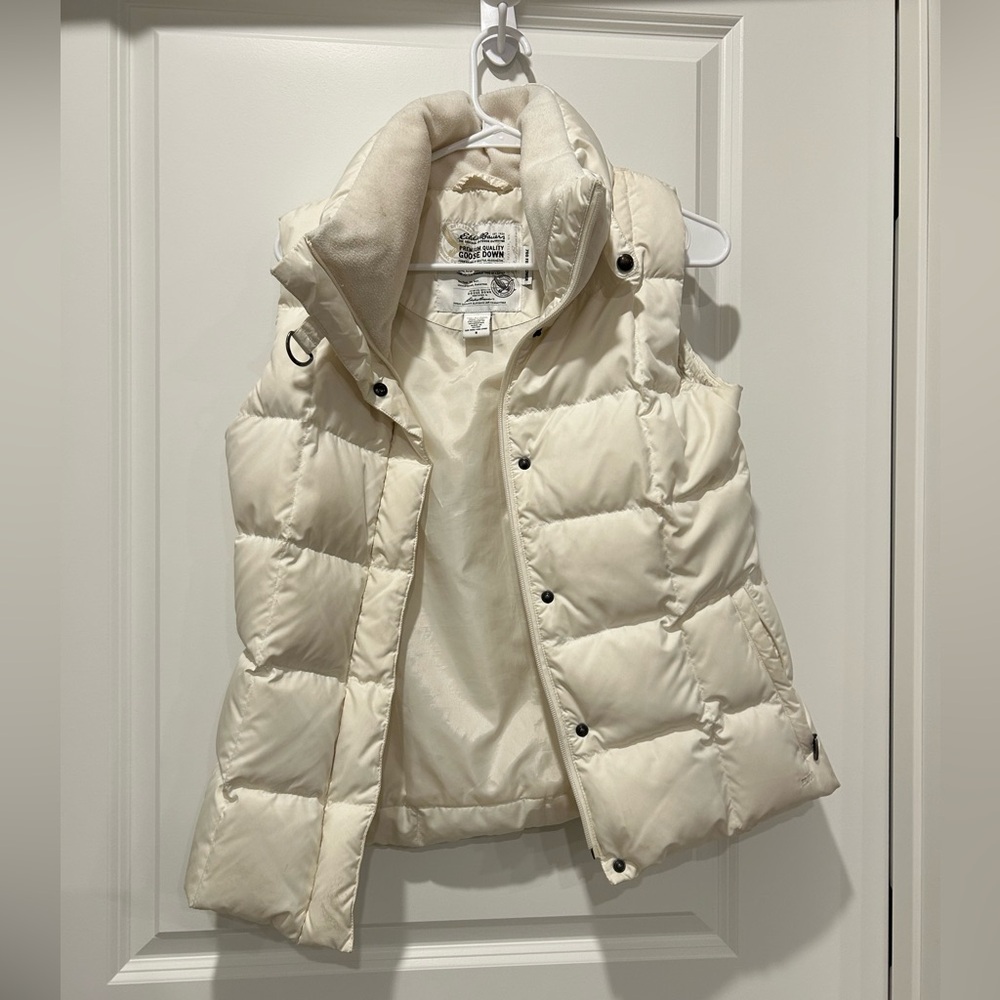 Eddie Bauer Women’s Goose Down Ivory Vest small
